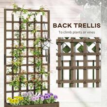 Wooden Trellis Planter, Raised Beds For Garden With Wheels And Drainage Holes, Privacy Screen Planter Box To Grow Vegetables, Herbs And Flowers For Garden, Patio, Deck, Natural