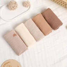 3/5 Pakken Baby Muslin Washandjes Voor Unisex Washandjesset Voor Baby Gezicht Lichaam Comfortabel En Zacht Voor Pasgeboren Baby's Kinderen Meisjes En Jongens