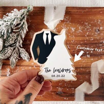 1pc Custom Name Pendant, Couple Decoration "Newlyweds" Personalized Couple Jewelry Newlyweds Decoration Wedding Gift Wedding Decoration Mother's Day Bright Fashion Simple Texture Label