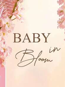 1 miếng dán tường trang trí tiệc mừng em bé chào đời, biển báo trang trí tiệc tiết lộ giới tính "Em bé nở hoa" - màu nâu - Xem 3