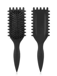 Cepillo con cojín para cabello rizado y ondulado, peine de madera larga para alisar ondas grandes, cepillo para el cabello de uso doméstico
