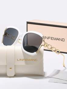 LINFEMAND Classic Half-Gọng Kim Loại Thiết Kế Kính Thời Trang Kính Trang Trí, Gọng Lớn Cho Phụ Nữ, Quà Tặng Kỳ Nghỉ Mùa Hè Cho Kỳ Nghỉ Bãi Biển Mùa Hè, Ngoài Trời, Kính Mát Du Lịch Kiểu Dáng Thanh Lịch Gọng Bướm Quá Khổ - Nhiều màu - Xem 8