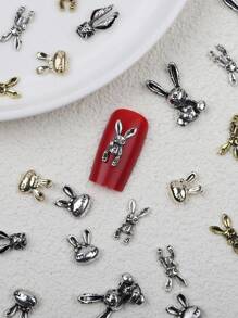 30 pezzi decorazioni per unghie in lega 3D a forma di coniglio punk, motivi teschio e coniglio gotico, cristalli di lusso e strass in lega per decorazione unghie fai-da-te per donne, stile premium in metallo a forma di cuore, set decorazioni unghie, accessori per unghie, kit unghie, per salone di bellezza e professionisti unghie