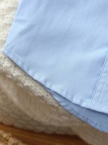 Baby Jungen 1 Stück Lässig Kurzarm Hemd, energiegeladenes Outfit für Ferien-Party/Outdoor-Auftritt, hellblauer Kragen + 3D Cargo Doppeltaschen, atmungsaktives Hemd, bequem für Lässig Party, Geburtstagsparty, Kindermoderation, Aufführung, Strandurlaub