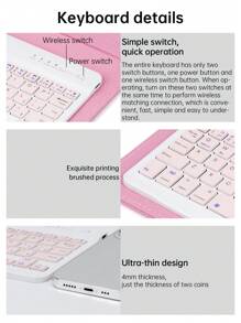 1 Pc Designed For 4.5-6.8 In Mobile Wireless Keyboards With Detachable Leather Cases And An External Magnetic Keyboard