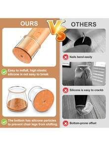 4/8/16/20 piezas Protectores de piso para patas de silla - Silenciar pisos ruidosos, contra arañazos, deslizamiento suave - Construcción de silicona duradera, almohadillas de fieltro suave para un contacto delicado con el piso, proteger el piso y las patas de mesas y sillas