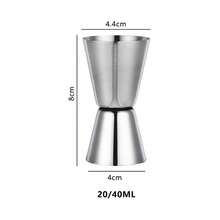 Coctelera de acero inoxidable 15/30ml o 20/40ml o 25/50ml, taza medidora, jigger de medición de bebidas de doble disparo, gadget de cocina - Plateado - Ver 8
