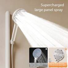 High Pressure Shower Sprayer Head, 5 Settings Adjustable Bathroom Shower Head - White - View 5