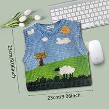 3D风景毛衣鼠标垫 美学艺术桌垫 便携式创意办公桌配件 可爱鼠标垫 办公室装饰 家居礼物 送给男士女士朋友 生日、学校用品、返校