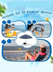 Phone Umbrella For Sun Cell Phone Umbrella Sun Shade, Mini Umbrella For Phone With Universal Adjustable Piggy Suction Cup Stand Outdoor, Sun Shade For Cell Phones, Kindle, IPad Navigator Phone Umbrella For Sun Shade Mini Phone Umbrella , Anti-Glare Sun Shield Cell Phone Cover, Protect Your Phone From Rain And Sun, Screen Blocking Glare Anti-Reflection Travel Essentials, [2pcs/Set, Phone Umbrella For Sun & Piggy Suction Cup]