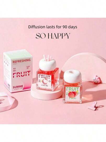 1 Stück bunter Frucht Autolufterfrischer 50ml, Luftreiniger, für Frauen, Männer, Auto, Schlafzimmer, Wohnzimmer, Bad, Hotel, Freundin, Geschenk, Geruchsentferner, Fruchtduft, Dual-Use für Zuhause und Auto. Geschenke Geburtstag Abschluss