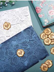 20/30/50/100 张蜡封贴纸，婚礼请柬信封封口贴纸，自粘信封封口，非常适合婚礼、请柬、信封、礼品包装、圣诞节 - 銅色 - 查看 3