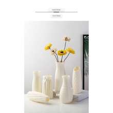 Florero de plástico de unicolor estilo nórdico, duradero y antideslizante para decoración de flores artificiales, soporte creativo y minimalista para arreglos florales para la sala de estar