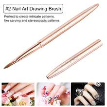 玫瑰金3D科林斯基亚克力美甲笔 美甲画笔 纯科林斯基画笔 3D绘画笔 绘图笔 DIY美甲工具 - 金色 - 查看 4