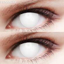 1 paio di lenti a contatto nere e bianche per cosplay di vampiro, per cosplayer di anime, lenti a contatto cosmetiche colorate e multicolori per uso annuale