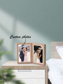 1套定制相册（照片+相框），可折叠木质相框，一体式组合款式，适合照片展示、房间装饰、艺术装饰。情人节礼物，生日礼物。 - 彩色 - 查看 1