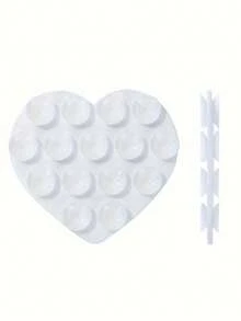 1pc Heart-Shaped Silicone Suction Cup Phone Holder, Non-Slip Durable Slouchy Phone Stand, Suitable For Selfies And Recording - Multicolor - View 7