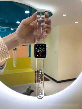 1pc Simple And Fashionable TPU Transparent Watch Band, Compatible With 38/40/41/42/44/45/49mm Apple Watch Ultra/SE/8/7/6/5/4