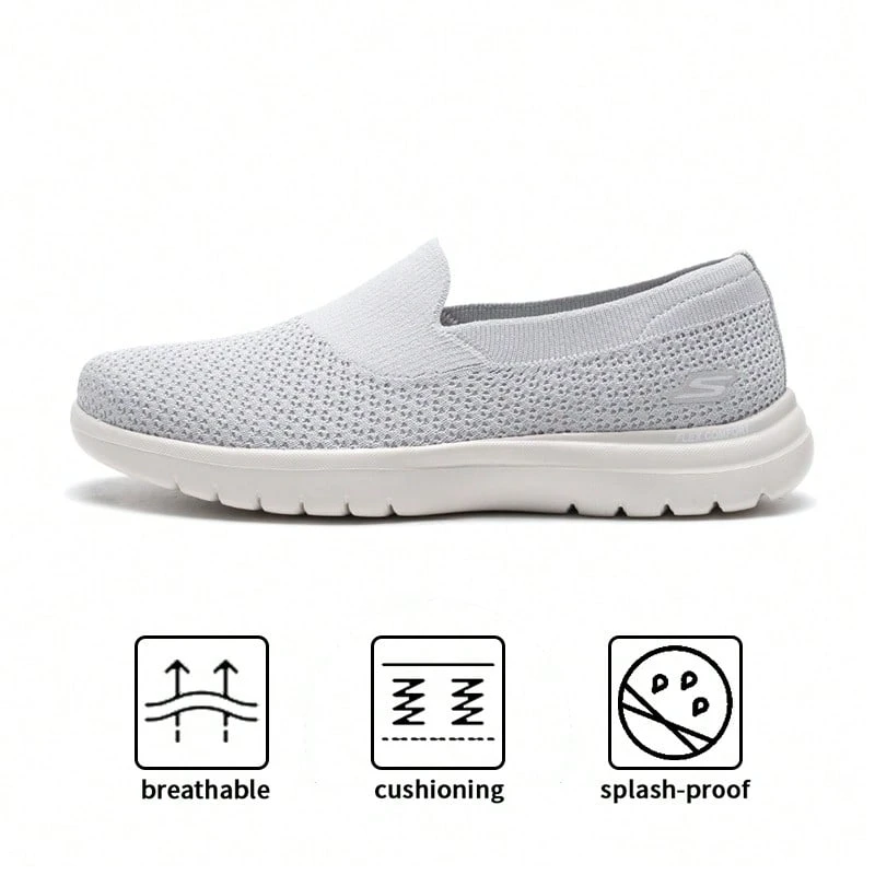 Skechers Giày thể thao nhẹ thông thường ON-THE-GO FLEX dành cho nữ, giày đi làm thoáng khí 138270-LTGY - Màu Xám nhạt - Xem 1