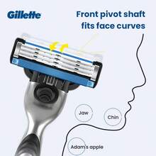 Gillette Mach3 Máquina de afeitar para hombres, 1 mango y 4 cartuchos de cuchillas de repuesto, con tira de lubricación - Plateado - Ver 8