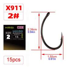 Hirisi 15pcs Micro Barbed PTFE Coated High Carbon Steel Fish Hook With Eye Carp Fishing Accessories - Silver - View 8
