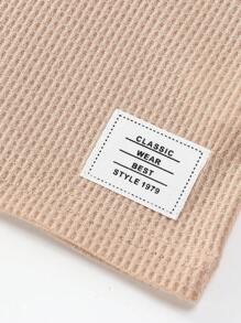 4 pezzi Set casual di moda per bambini maschi: canotta a collo rotondo a costine con stampa a foglia d'acero e tinta unita + pantaloni