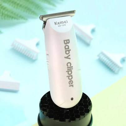 Kemei KM-1319 USB aufladbarer Baby-Haarschneider - Elektrischer Baby-Haarschneider mit Kohlenstoffstahlklinge und geräuschlosem Motor, Mini tragbarer Kinderhaarschneider für Zuhause und Reisen | Leise, langanhaltend kabelloser scharfer Trimmer