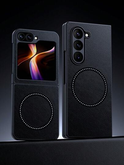 1 Piece Black Wireless Charging Compatible Galaxy Z Flip 6 Case, Galaxy Z Fold 7 Case, Hard PC Protection Flip Phone Shockproof Protective Case Compatible With Galaxy Z Flip 5, Z Flip 4 Leather Phone Case, Z Flip 3 Ultra-Thin Cover, Aesthetic Phone Case For Galaxy Z Fold 6 Case, Cool Foldable Phones Case For Galaxy Z Fold 5 Protector, Unique Galaxy Z Fold 4/3 Bumper. Waterproof Anti-Fall Scratch Resistant