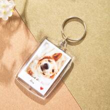 Custom 1pc/3pcs/5pcs Photo And Text Keychain, Personalized Acrylic Keychain, Custom Couple Keychain, Photo Key Ring, Valentine's Day, Valentine's Day Gift,, Birthday's Gift, Anniversaries, Couples Gift