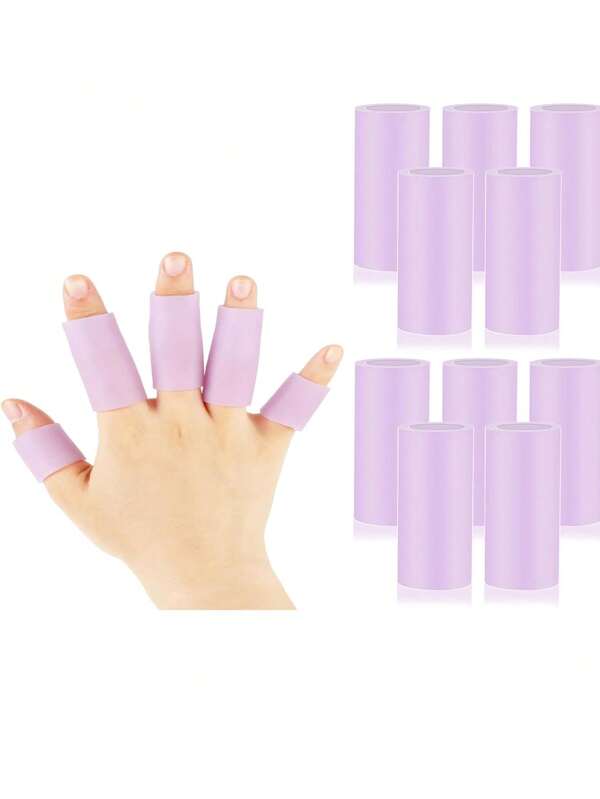 2pcs/4pcs/6pcs/8pcs Silicone Finger Sleeve Protector, Soft Elastic Finger Sleeve Guard, Suitable For Runners, Hikers, Provides Thumb & Finger Support, Washable Finger/Toe Separator, Great Gift For Parents
