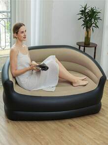 1 Stück aufblasbares Halbkreis-Sofa, aufblasbarer Campingstuhl, aufblasbares lässiges Sofa, aufblasbarer Stuhl, faltbarer tragbarer aufblasbarer Liegestuhl für Wohnzimmer, Schlafzimmer, Leseraum, geeignet für Schlafzimmer, Balkon, Outdoor-Camping, leicht zu verstauen und zu transportieren, Lässig-Unterhaltung, Studentenwohnheim, Rückenlehne