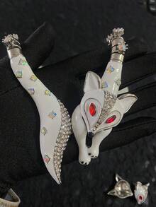 Vintage Fox Ear Stud & Heavy Necklace Set, Creative Personalized Jewelry, European And American Style - Personalized Creative Fox Earrings and Necklace - View 9