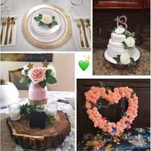 10/30PCpiezas Flores artificiales románticas, hojas de rosas falsas, centros de mesa de plástico para decoración de otoño, decoraciones de boda, decoración del hogar, hotel, fiesta, evento, flor de mano decoración para otoño para Halloween, Día de la Madre, boda/hogar/dormitorio/sala de estar/decoración de mesas/ramo de novia/jardín exterior