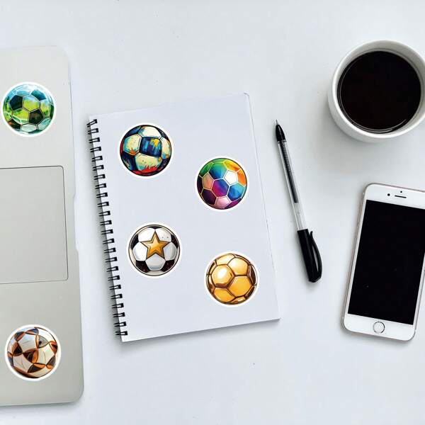 50pcs/Pack Football Sports Retro Romantic Aesthetic Stickers, Cute & Fun Graffiti Vinyl Stickers For Party Decoration Gifts, Luggage, Skateboard, Water Bottles, Helmets, Stationery