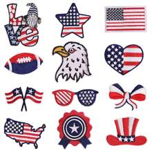 Écussons patriotiques vibrants à thermocoller - Appliqués brodés pour une décoration vestimentaire sans tracas - Idéal pour les festivités de la fête de l'indépendance, les jeans, les vestes et les projets artisanaux DIY
