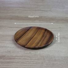 1pc Circular Wooden Tray, Rosewood Design, Fruit/Snack/Condiment Dish, Rustic Style