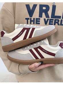 Women's Summer Soft Bottom Non-Slip Splicing Color Casual Flat Outdoor Sports Shoes, Spring/Autumn - Burgundy - View 2