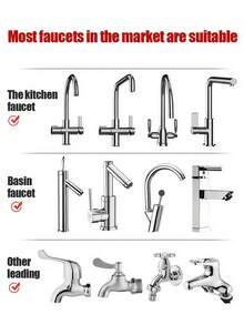 2 piezas Extensor de grifo giratorio a 360° con 2 modos - talla grande largo, giratorio, boquilla a prueba de salpicaduras ¡para un ahorro de agua mejorado en la cocina!