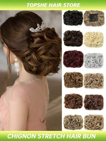 Rose Flower Bun Maker, Easily Stretch, Curl Bun Hairpiece, Hair Scrunchie Bun Maker, Messy Bun Hair Piece, For Women