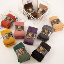 Kit 03 Meias Grossas De Lã Térmicas Flexíveis Coloridas Femininas De Inverno Lisa