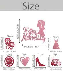 (1/12)Pcs/Set Glitter "Happy Mom's Day" Cake Topper, Mother's Day Celebration Cake Decor Flag