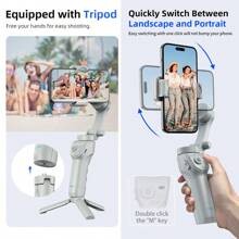 AXNEN Handheld 3-Axis Smartphone Gimbal Stabilizer With Tripod, Portable And Foldable, Gimbal Stabilizer Ideal For Vlogging, Live Video, Phone Stabilizer Compatible With Smartphone