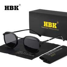 HBK 男士 TR90+ 金属时尚眼镜，圆形镜框，复古朋克风格，TAC 镜片，适合度假、驾驶、休闲、商务、日常生活等场合，配件齐全。 - K40003 - 查看 8