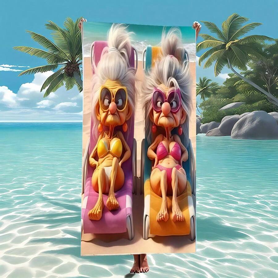 1 件印花沙滩巾，柔软舒适，适合居家、浴室、游泳，适合海滩、徒步旅行、瑜伽、防风、防晒、海滩、派对、干燥旅行、露营、海滩配件、节日必备礼物夏季浴室装饰海滩必备品 - 彩色 - 查看 1