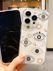1 Stück kreatives Sonnenmondaugen-Design Handyhülle aus weichem Material,, Honor, Redmi, Galaxy