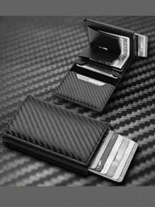 1pc Men's Minimalist Ultra-Thin RFID Blocking Wallet Coin Purse Card Holder Aluminum Alloy With Side Push Function Suitable For ID, Driver's License, Gift For Thanksgiving, Christmas, Valentine's Day