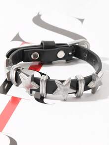 1pc Retro Personalized Men's Bracelet, Punk Style Pentagram Unisex Bangle, Suitable For Daily Wear And Parties - Bracelet - View 4