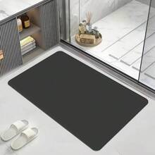 1pc Solid Color - 23.62x15.75 Inches, Soft Diatomaceous Earth Non-Slip Bath Mat, High-Density Diatomite Surface Provides A Soft Feel For Feet, Quick Absorption And Rapid Drying, Resistant To Abrasion, Colorfast, Rubber Design On The Bottom With Friction Patterns, Tightly Grips The Surface, Anti-Slip, Suitable For Kitchens, Bathrooms, Toilets, Living Rooms, Dining Rooms, Etc., A Beautiful Decoration For Home Use, A Wonderful Gift For Holidays.