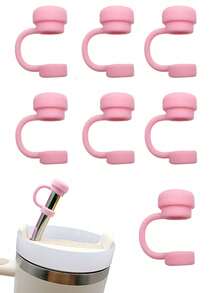 6pcs/2pcs Straw Covers Cap Reusable Silicone Straw Toppers Compatible With Stanley Cup Spill Leak Stopper Splash Dust Proof Straws Cover - Multicolor - View 10