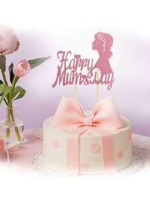 (1/12)Pcs/Set Glitter "Happy Mom's Day" Cake Topper, Mother's Day Celebration Cake Decor Flag